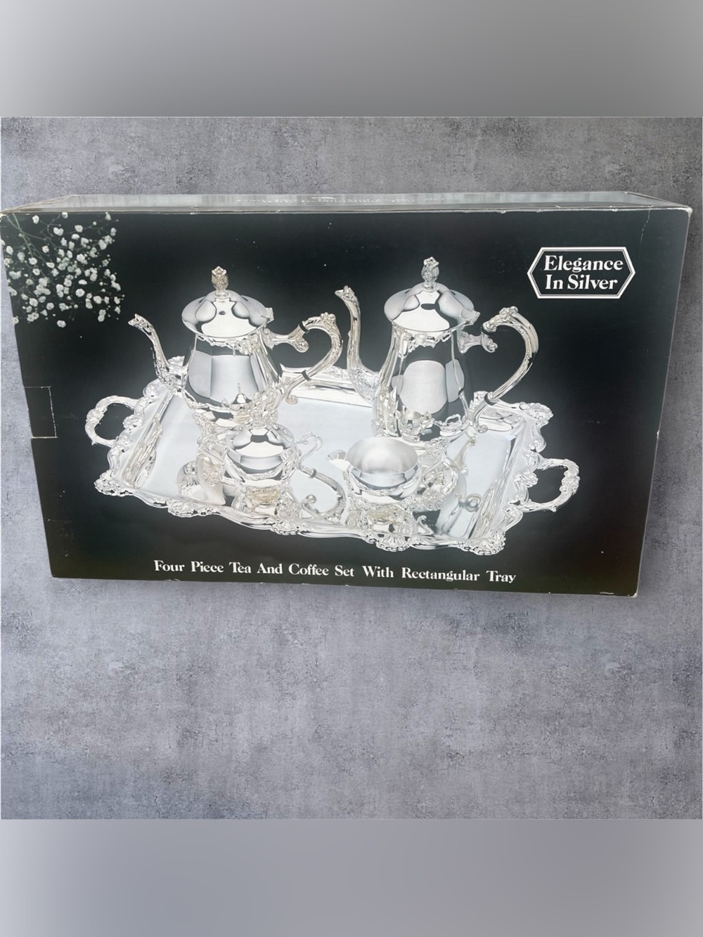 Elegance In Silver 4-pc. Tea & Coffee Serving Set with Serving Rectangular Tray